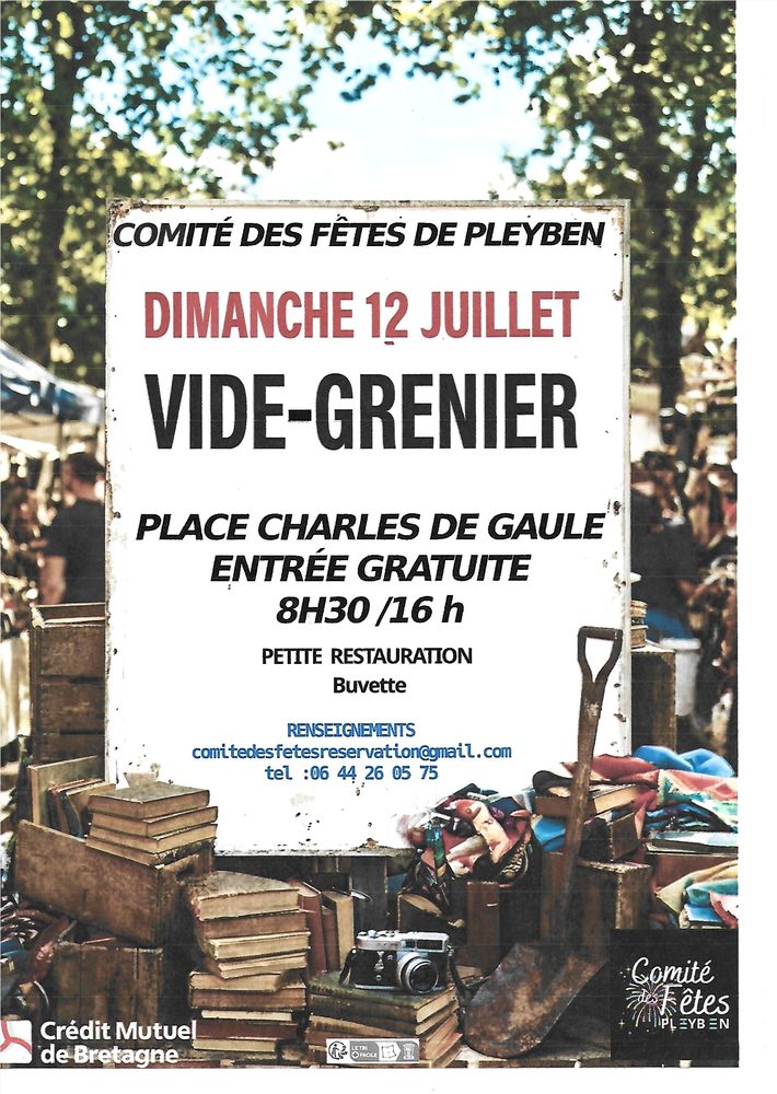 Affiche Vide-grenier Pleyben dimanche 12 juillet 2026 (29190)