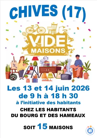 Affiche Vide-grenier Chives samedi 13 et dimanche 14 juin 2026 (17510)