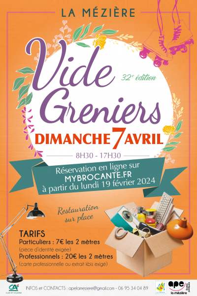 Affiche Vide-greniers de printemps de La Mézière