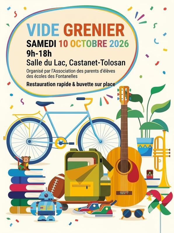 Affiche Vide-grenier des écoles des Fontanelles à Castanet-Tolosan