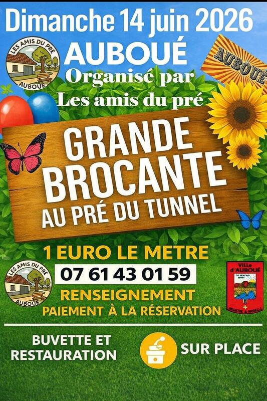 Affiche Grande brocante Auboué dimanche 14 juin 2026 (54580)