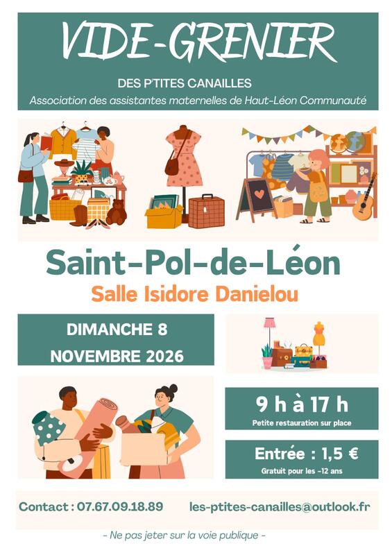 Affiche Vide-grenier des P'tites Canailles à Saint-Pol-de-Léon