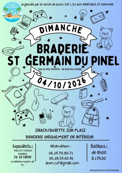 Affiche Braderie du centre de loisirs à Saint-Germain-du-Pinel
