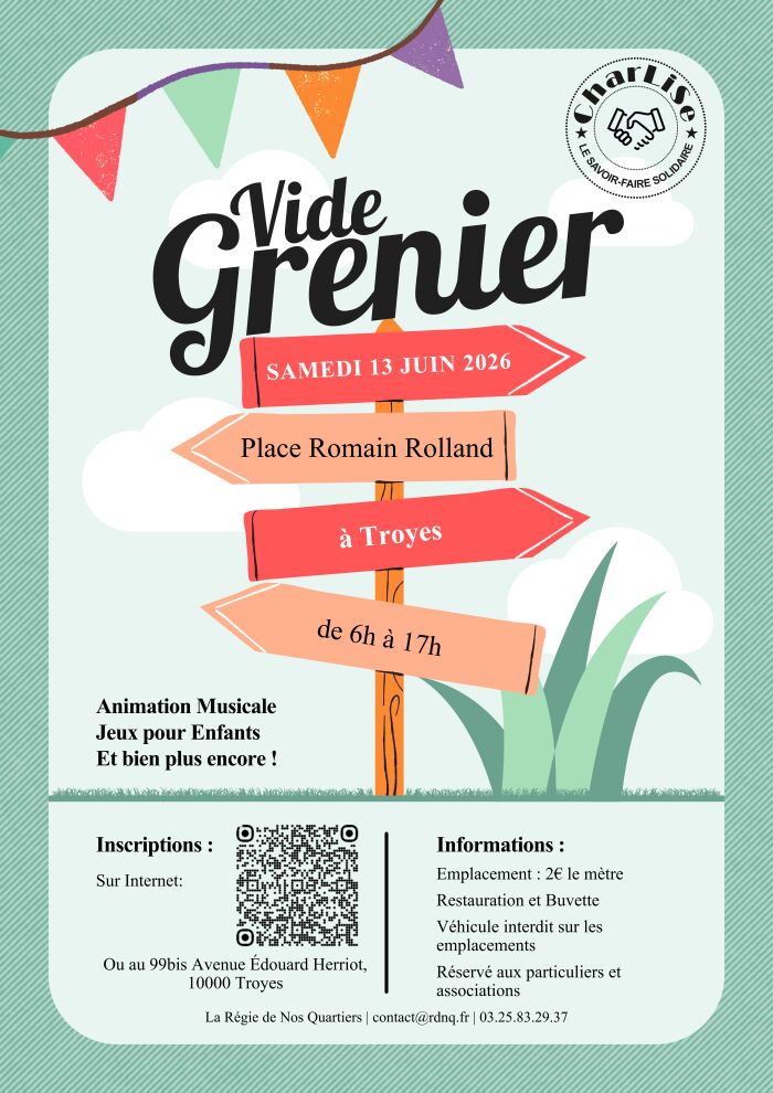 Affiche Vide-grenier Troyes samedi 13 juin 2026 (10000)