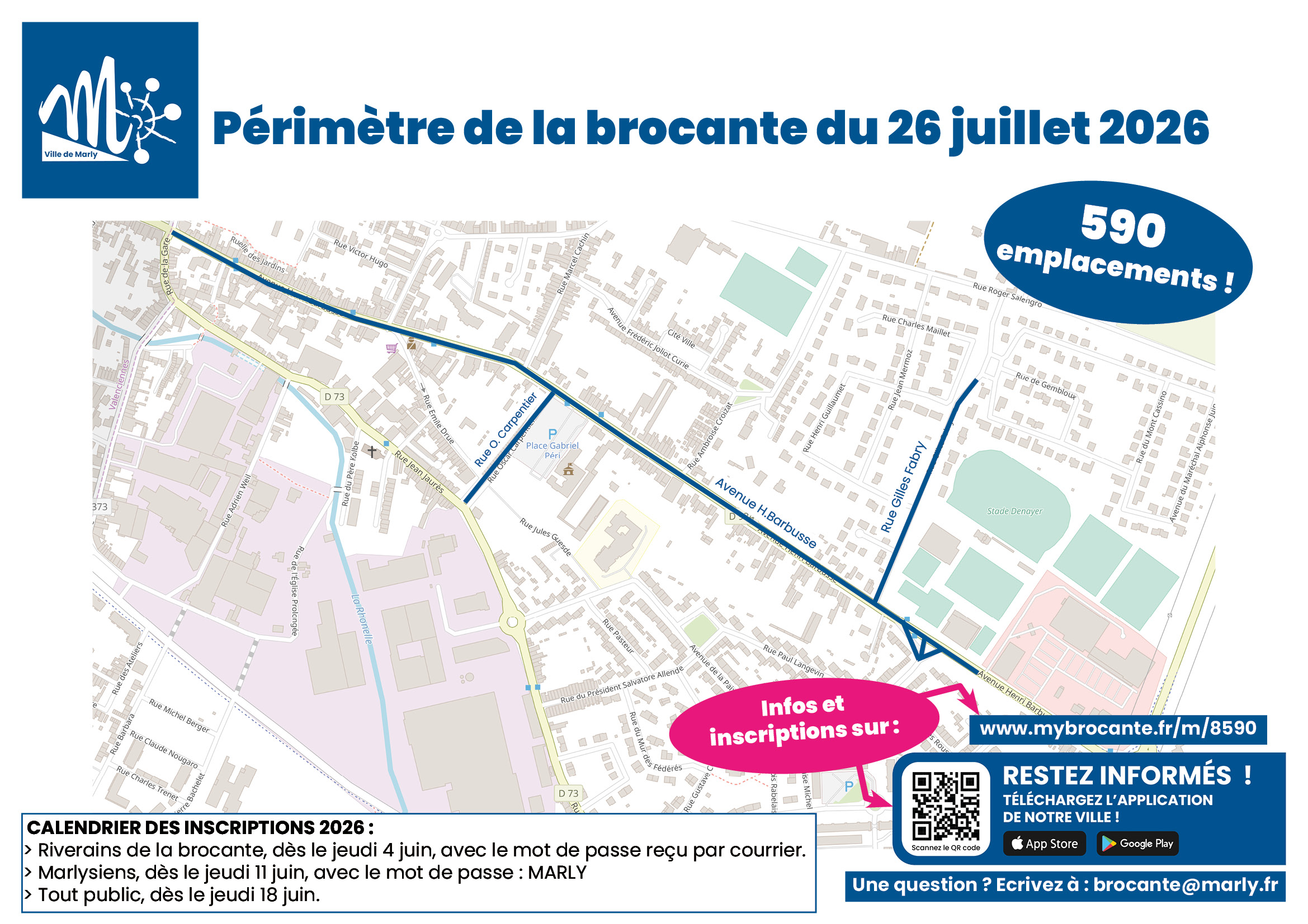Affiche Brocante Marly dimanche 26 juillet 2026 (59770)