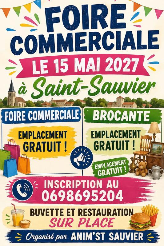 Affiche Foire commerciale et brocante d'Anim'St Sauvier