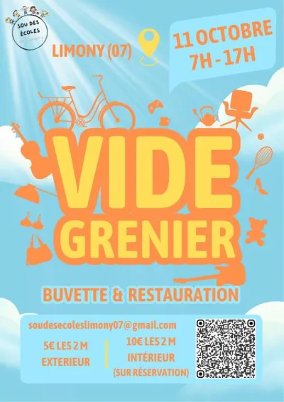 Affiche Vide-grenier du Sou des Écoles de Limony