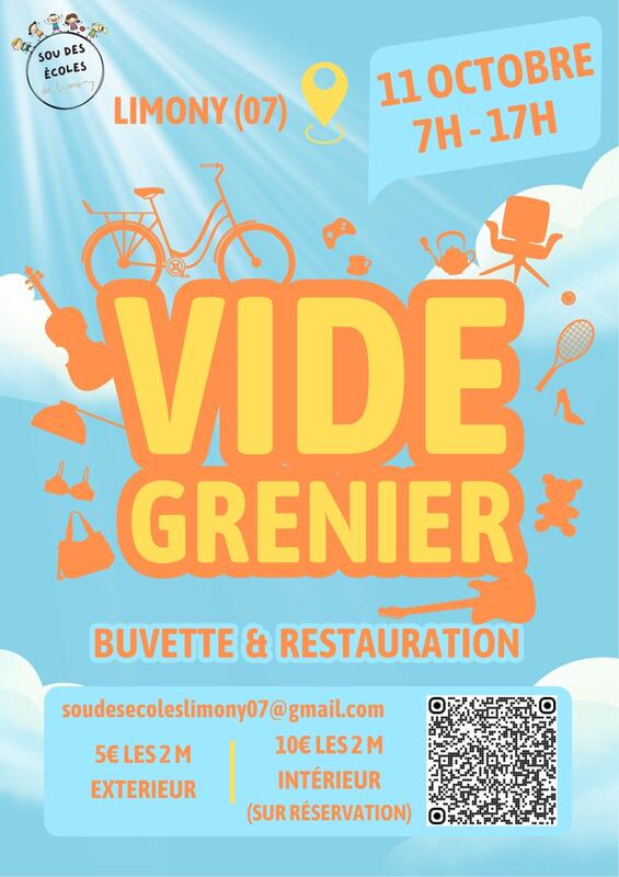 Affiche Vide-grenier du Sou des Écoles de Limony