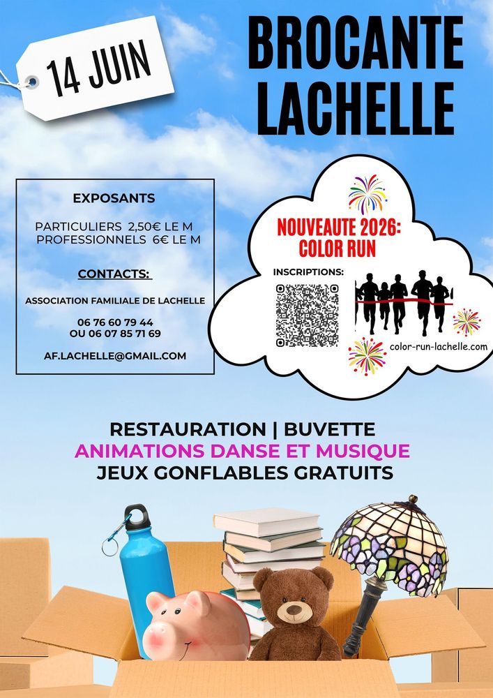 Affiche Brocante Lachelle dimanche 14 juin 2026 (60190)