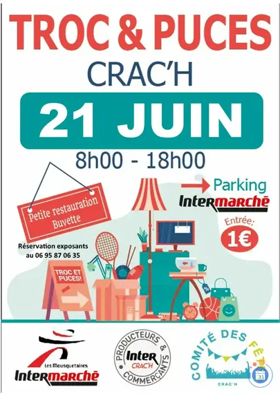 Affiche Marché aux puces Crac'h dimanche 21 juin 2026 (56950)