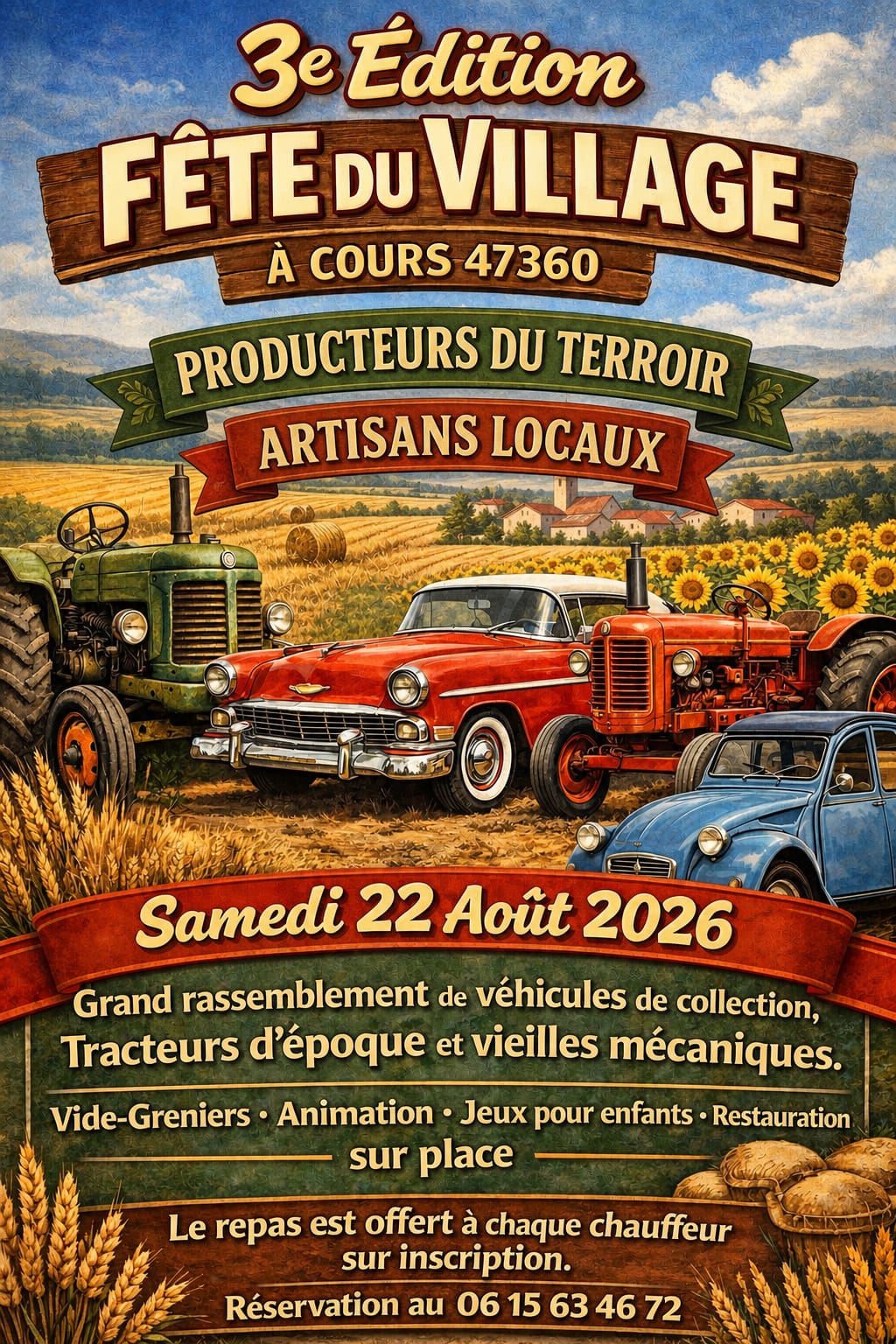 Affiche Vide-grenier et fête du village Cours samedi 22 août 2026 (47360)
