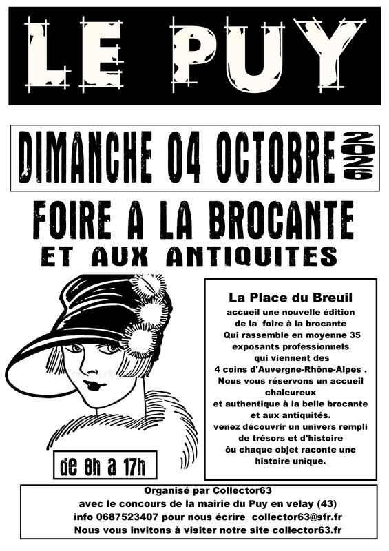 Affiche Foire à la brocante et aux antiquités du Puy-en-Velay
