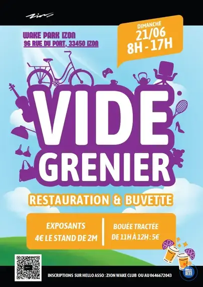 Affiche Vide-grenier Izon dimanche 21 juin 2026 (33450)
