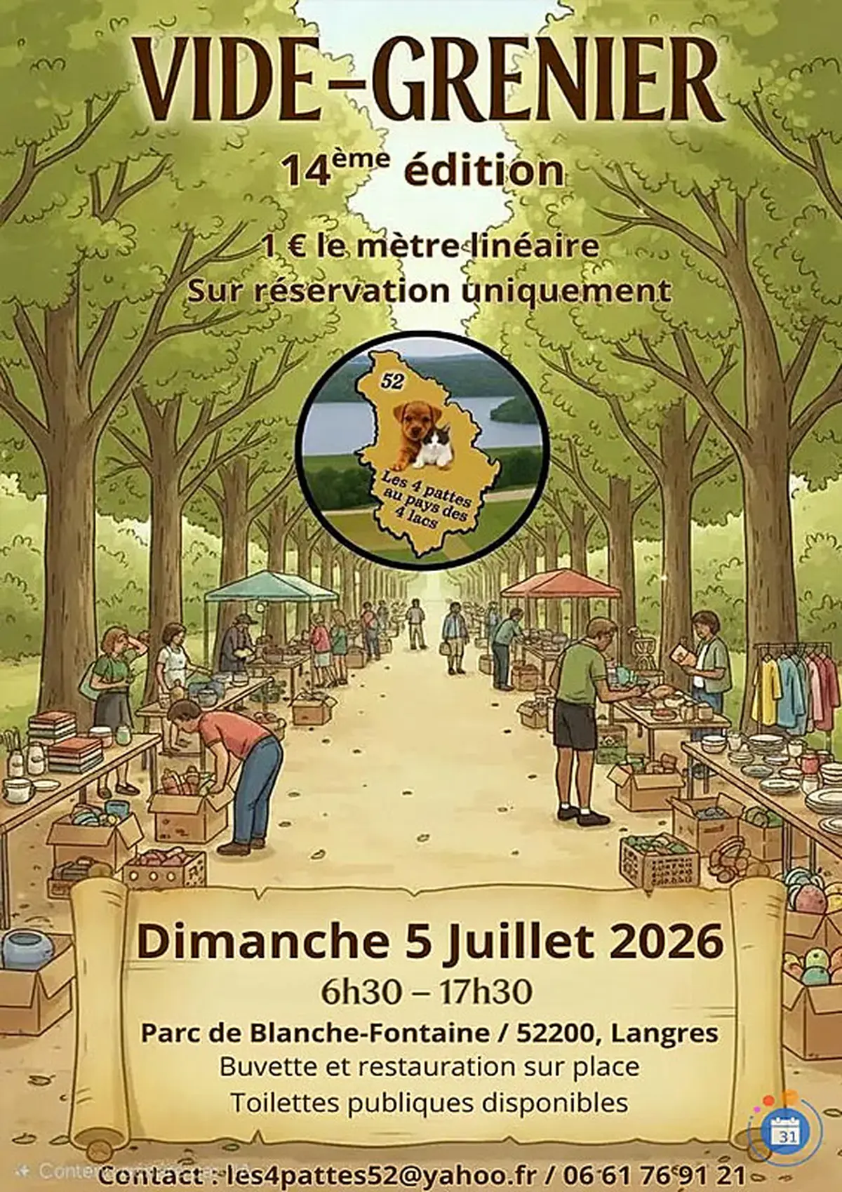 Affiche Vide-grenier Langres dimanche 5 juillet 2026 (52200 Haute-Marne)