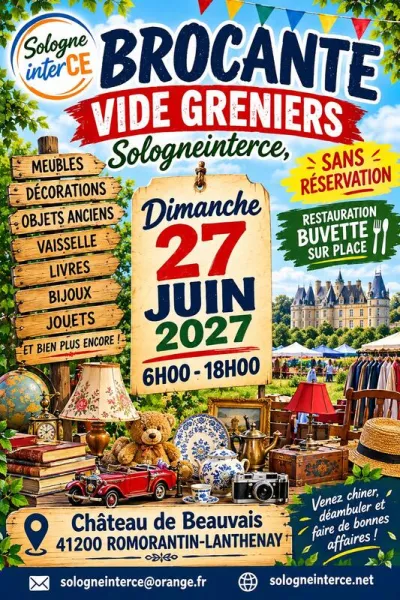 Affiche Brocante et vide-greniers de Sologne InterCE à Romorantin-Lanthenay