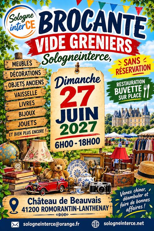 Affiche Brocante et vide-greniers de Sologne InterCE à Romorantin-Lanthenay