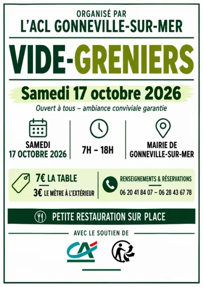 Affiche Vide-greniers de l'ACL à Gonneville-sur-Mer