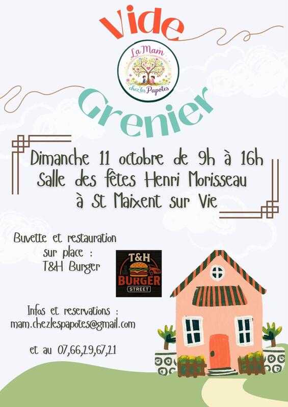 Affiche Vide-grenier de la MAM chez les Papotes à Saint-Maixent-sur-Vie