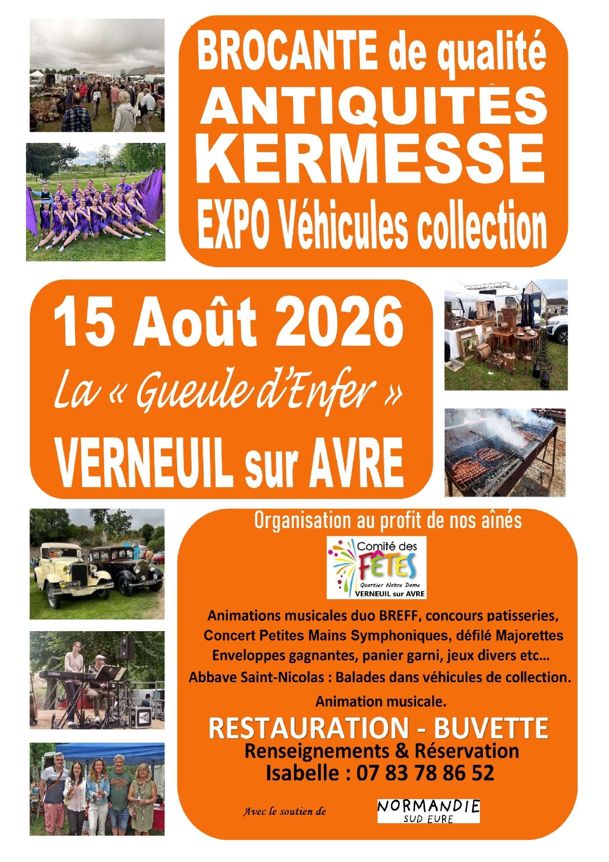 Affiche Brocante de la Gueule d'Enfer - Comité des Fêtes Quartier Notre Dame - Verneuil-sur-Avre