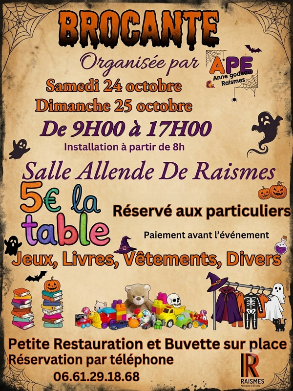 Affiche Brocante de l'APE Anne Godeau à Raismes