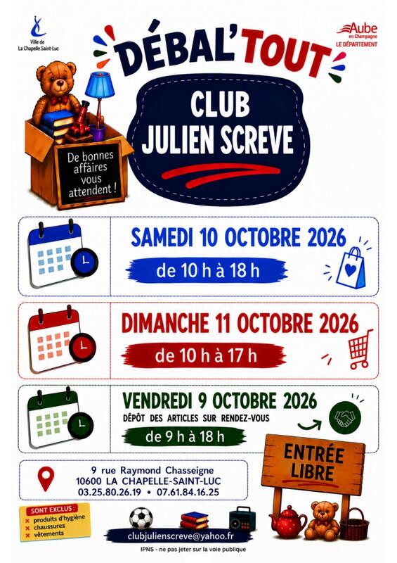 Affiche Débal'tout du Club Julien Screve à La Chapelle-Saint-Luc