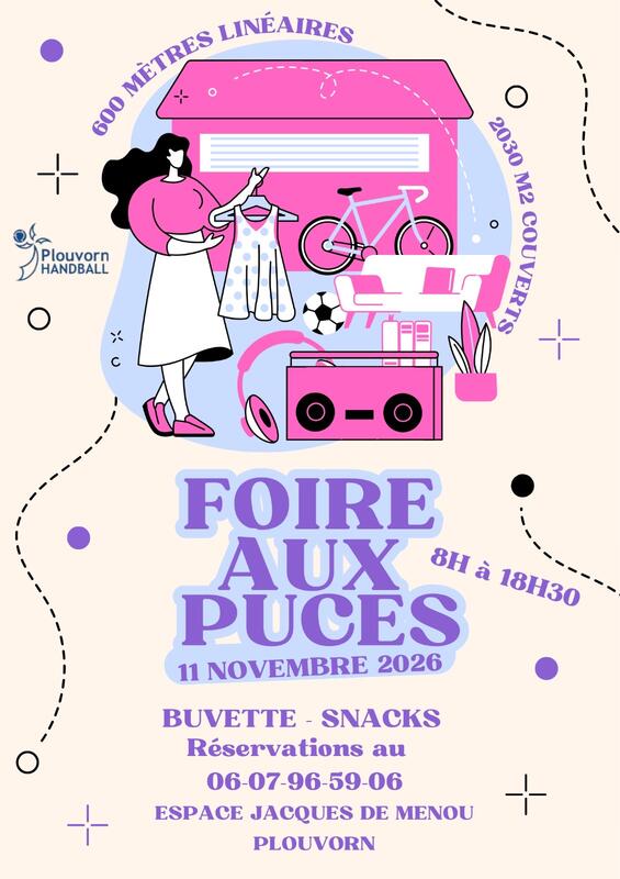 Affiche Foire aux puces du Plouvorn Handball à Plouvorn