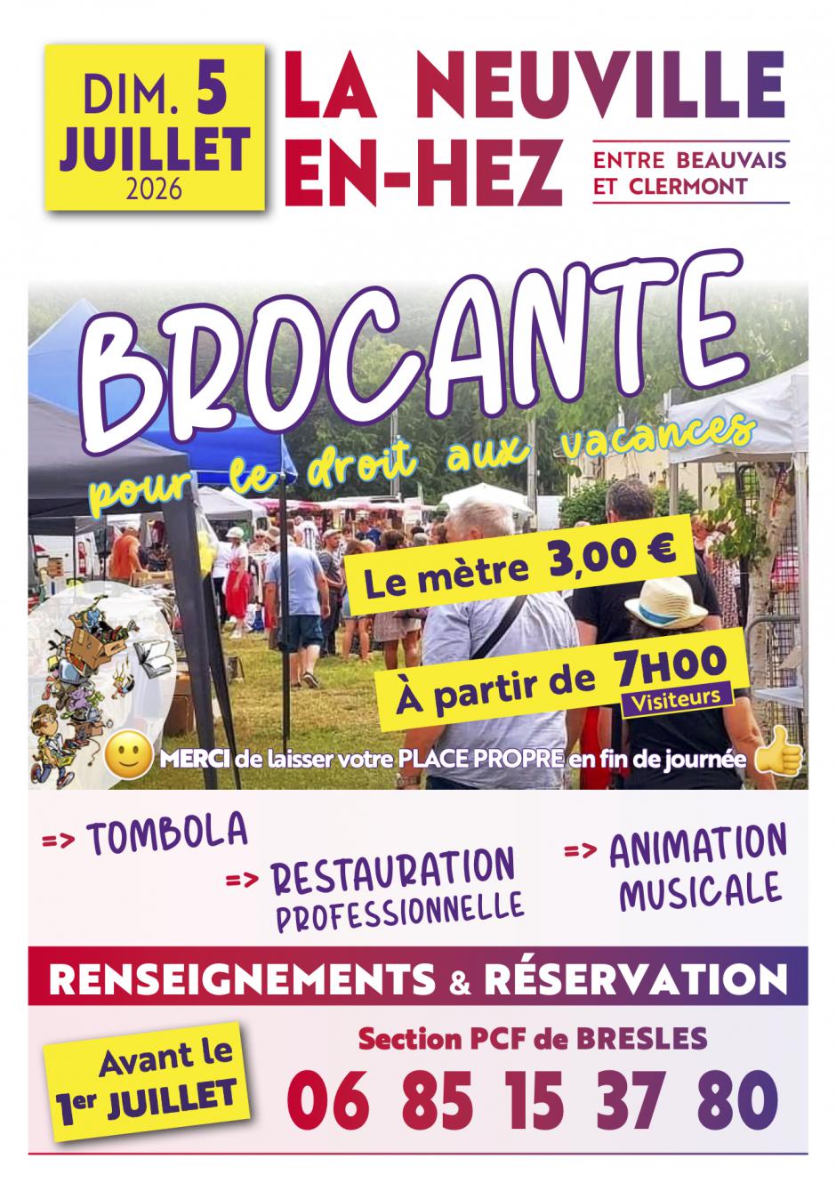Affiche Brocante La Neuville-en-Hez dimanche 5 juillet 2026 (60510)