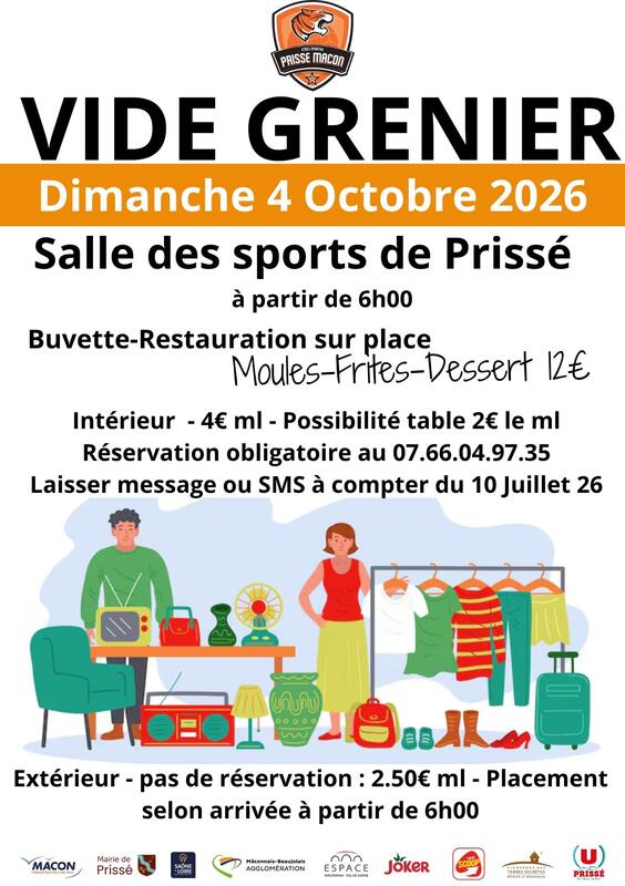 Affiche Vide-grenier de la salle des sports à Prissé