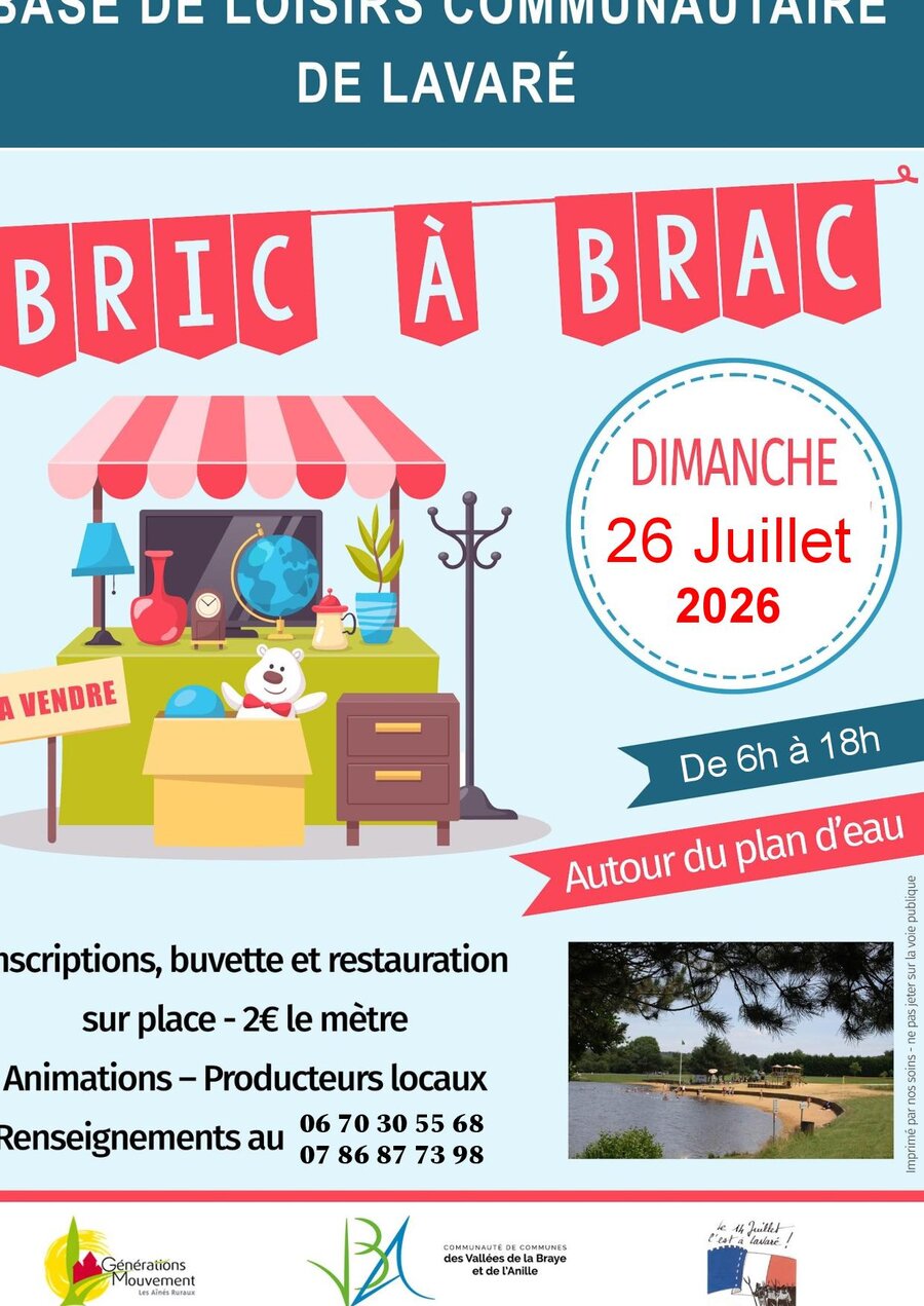 Affiche Bric à brac Lavaré dimanche 26 juillet 2026 (72390)