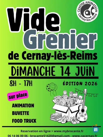 Affiche Vide-grenier Cernay-lès-Reims dimanche 14 juin 2026 (51420)