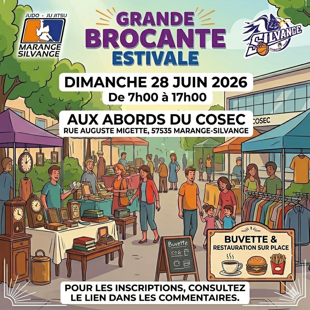 Affiche Grande brocante estivale Marange-Silvange dimanche 28 juin 2026 (57535)