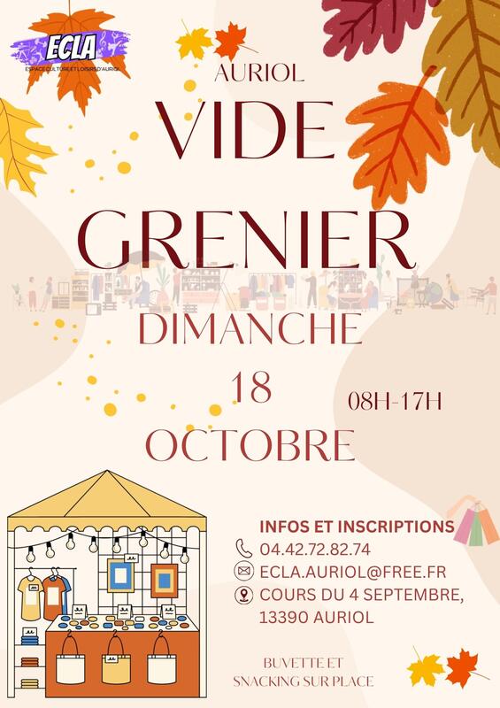 Affiche Vide-grenier de l'ECLA à Auriol