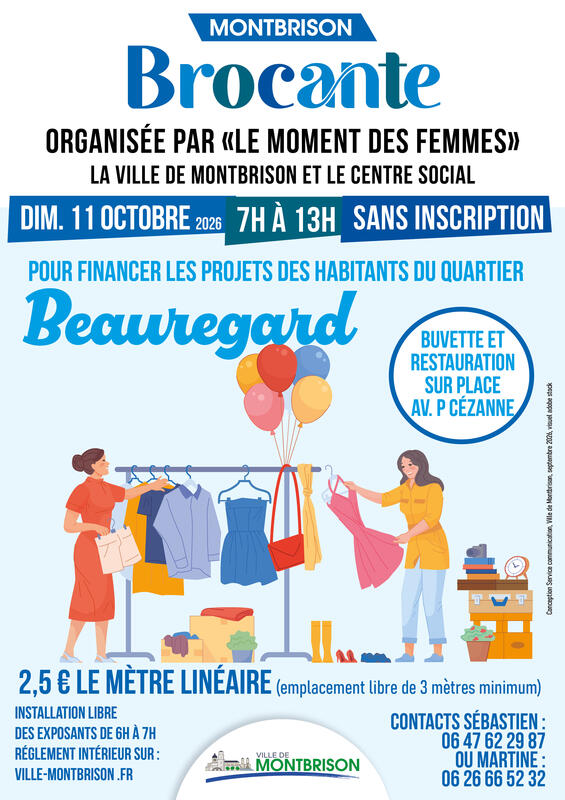 Affiche Brocante du quartier de Beauregard à Montbrison