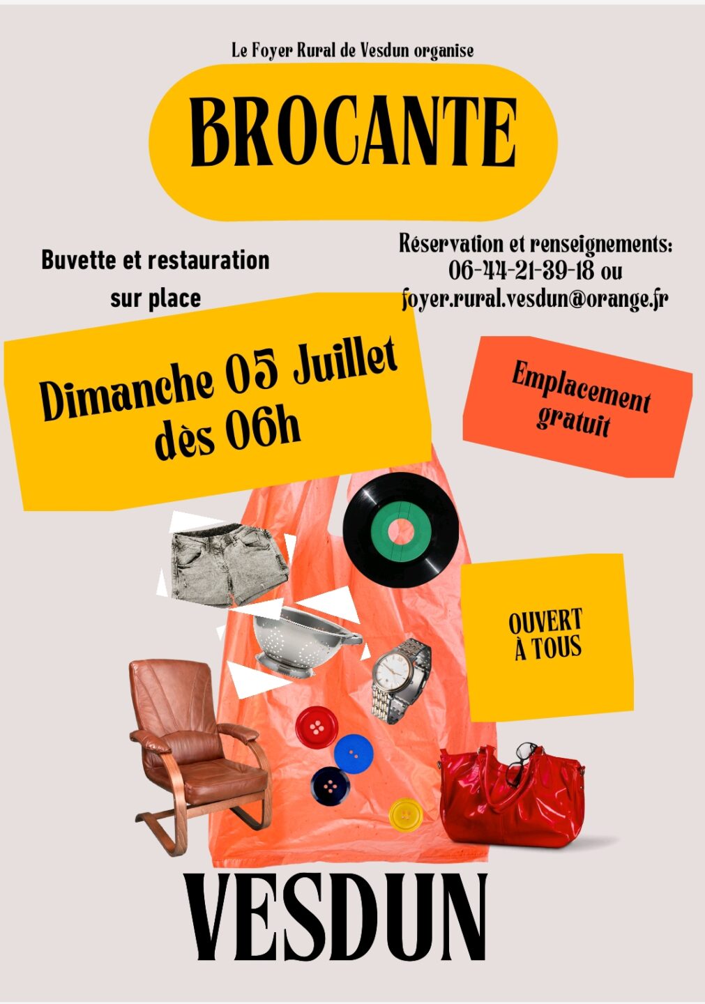 Affiche Brocante Vesdun dimanche 5 juillet 2026 (18360)