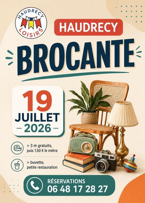 Affiche Brocante Haudrecy dimanche 19 juillet 2026 (08090)