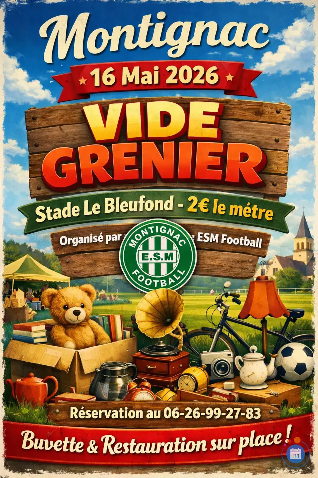 Affiche Vide grenier de l'ESM