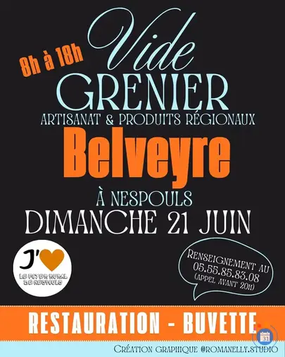 Affiche Vide-grenier artisanat et produits regionaux Nespouls dimanche 21 juin 2026