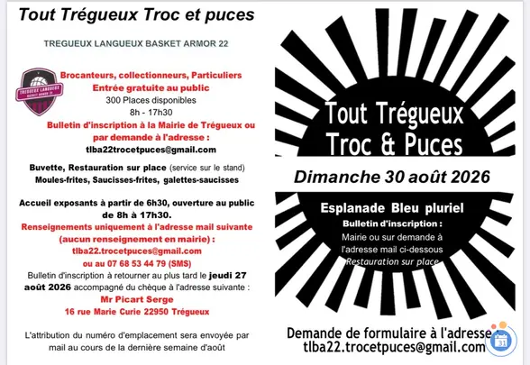 Affiche Troc et puces Trégueux dimanche 30 août 2026 (22950)