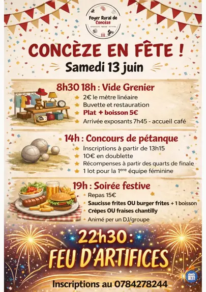 Affiche Vide-grenier Concèze samedi 13 juin 2026 (19350)