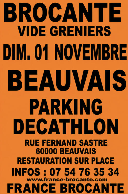 Affiche Brocante vide-greniers de France Brocante à Beauvais