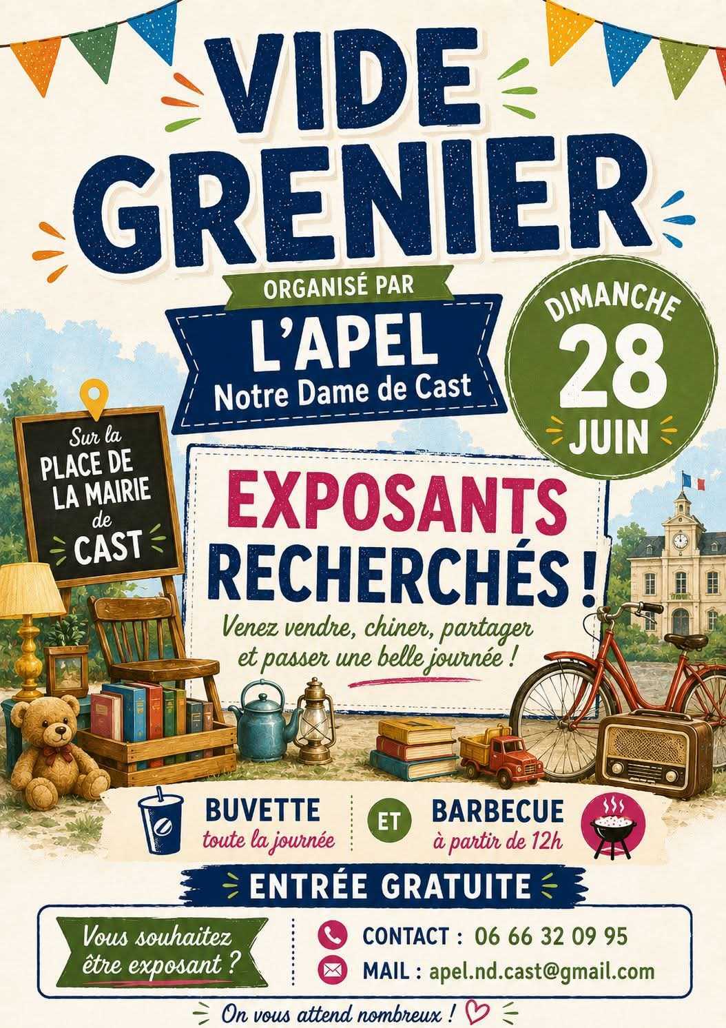 Affiche Vide-grenier Cast dimanche 28 juin 2026 (29150)