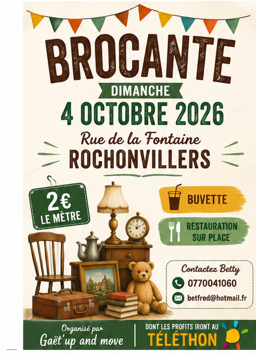 Affiche Brocante de Gaët'up and move à Rochonvillers
