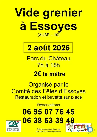 Affiche Vide-grenier Essoyes dimanche 2 août 2026 (10360)