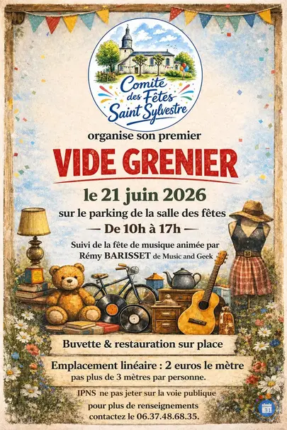 Affiche Vide-grenier Saint-Sylvestre dimanche 21 juin 2026 (87240)