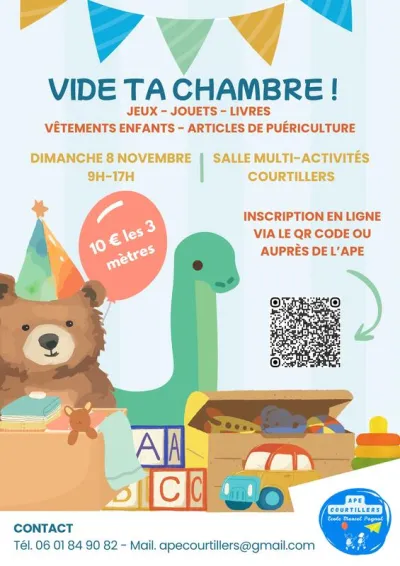 Affiche Vide ta chambre de l'APE de l'école Marcel Pagnol à Courtillers