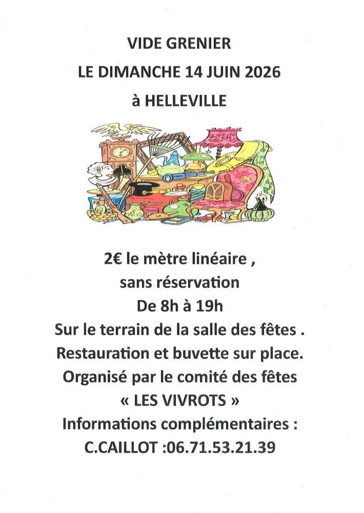 Affiche Vide-grenier Helleville dimanche 14 juin 2026 (50340)