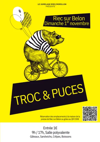 Affiche Troc et puces du jumelage Riec Morillon à Riec-sur-Belon