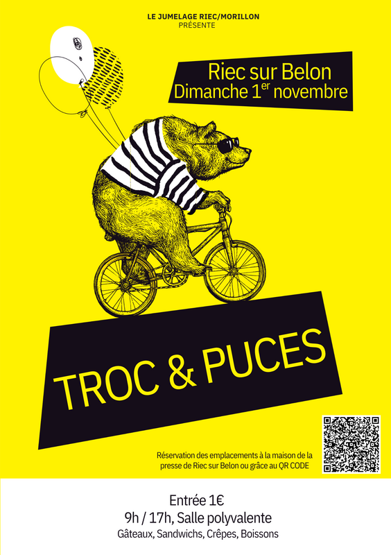 Affiche Troc et puces du jumelage Riec Morillon à Riec-sur-Belon