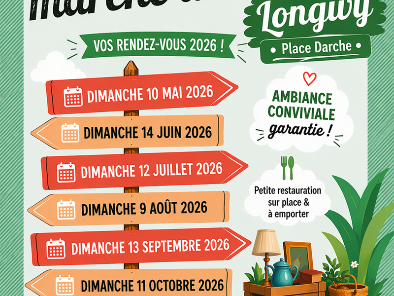 Affiche Brocante et marche du terroir Longwy dimanche 11 octobre 2026 (54400)
