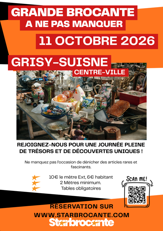 Affiche Brocante du centre-ville de Grisy-Suisnes